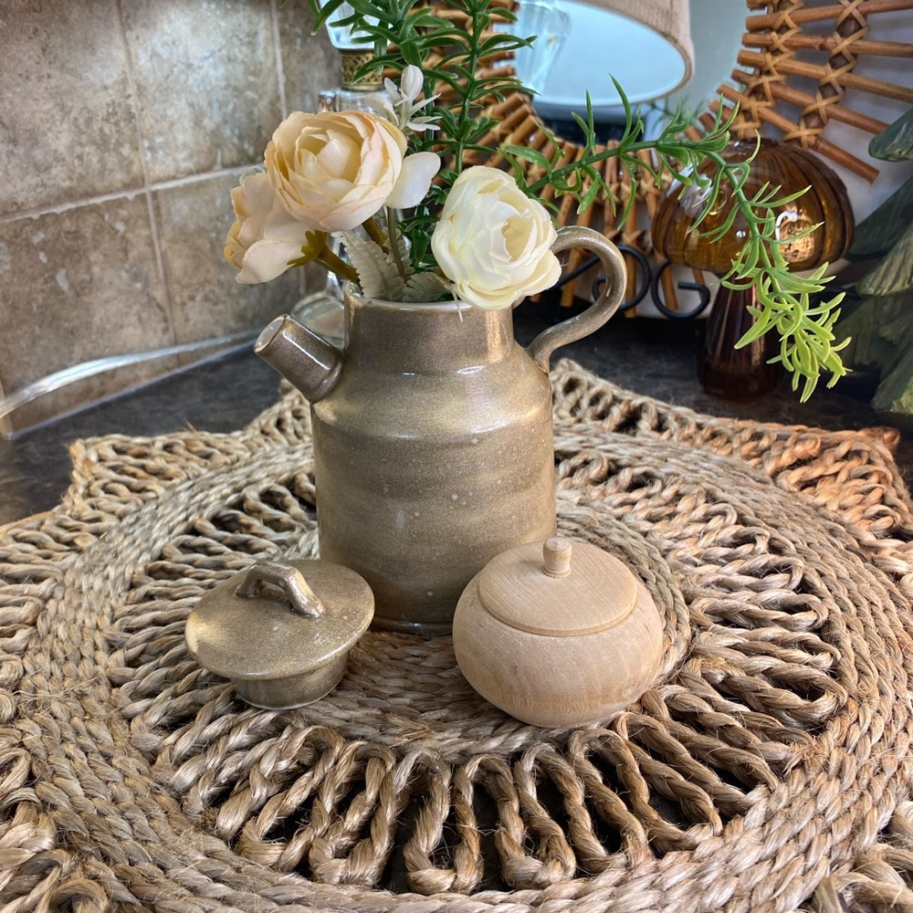 Rustic Ceramic Vase and Containers Set